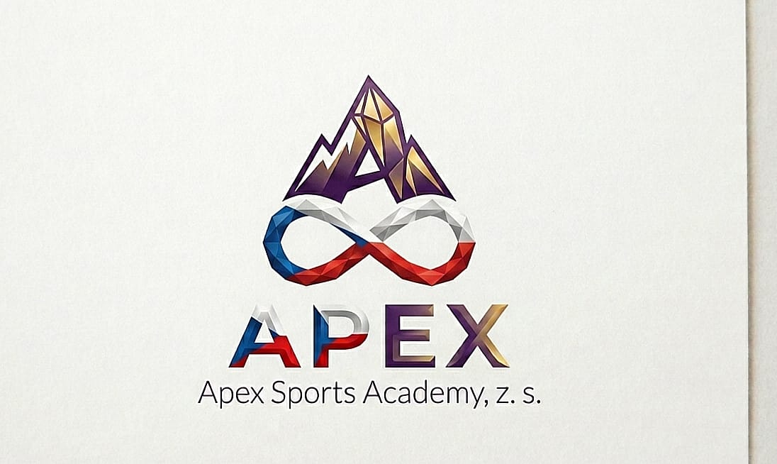 Apex Sports Academy logo — bílá varianta